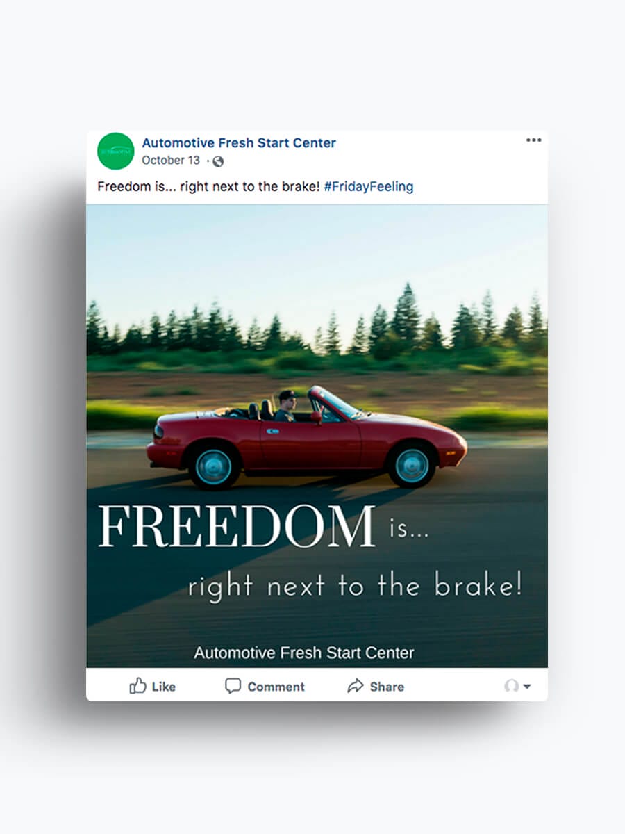 Automotive Fresh Start Center — Facebook Marketing