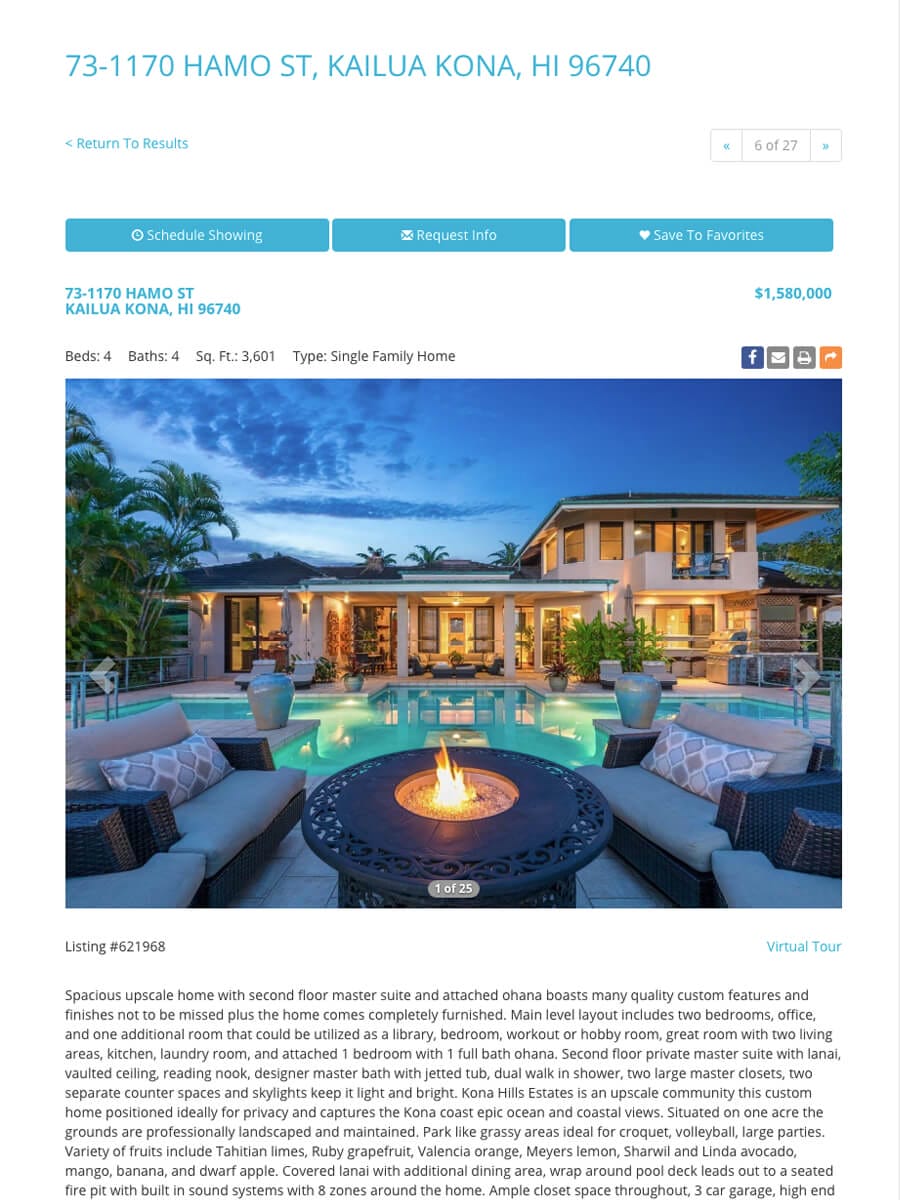 Beautiful Big Island Properties — MLS Real Estate Listing Page