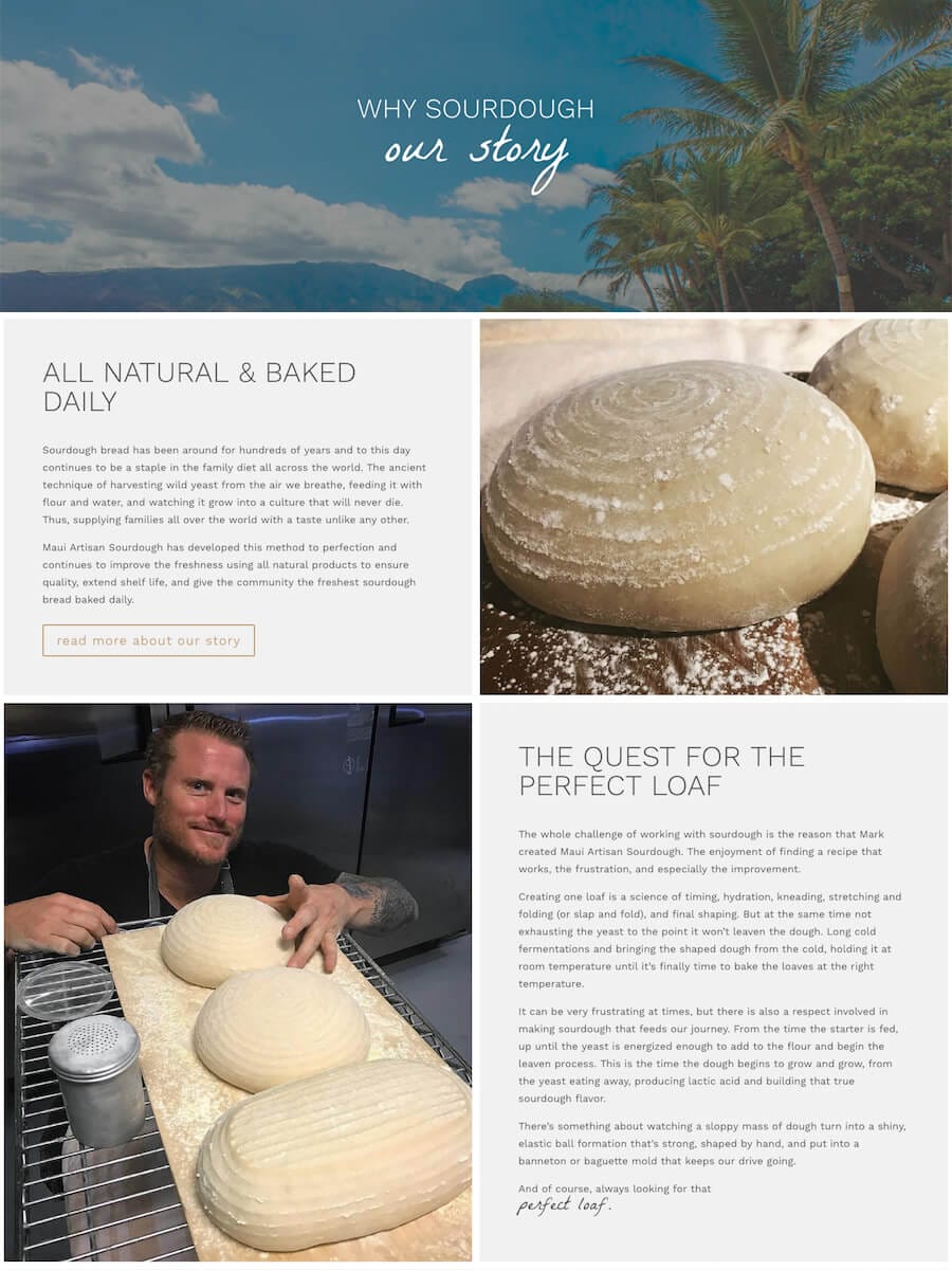 Maui Artisan Sourdough — Website Design