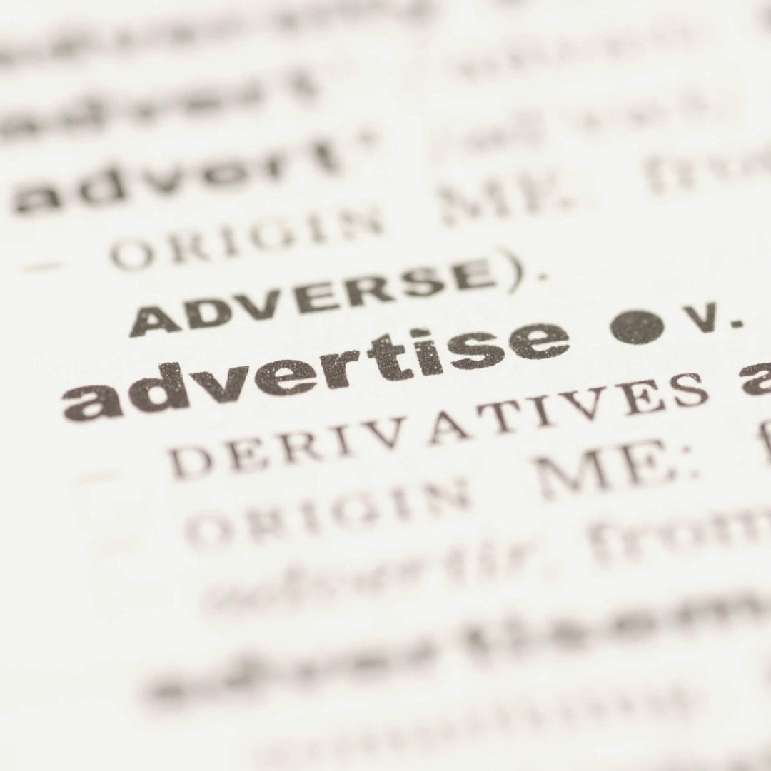 Advertising Strategies: dictionary focusing on the word: advertise