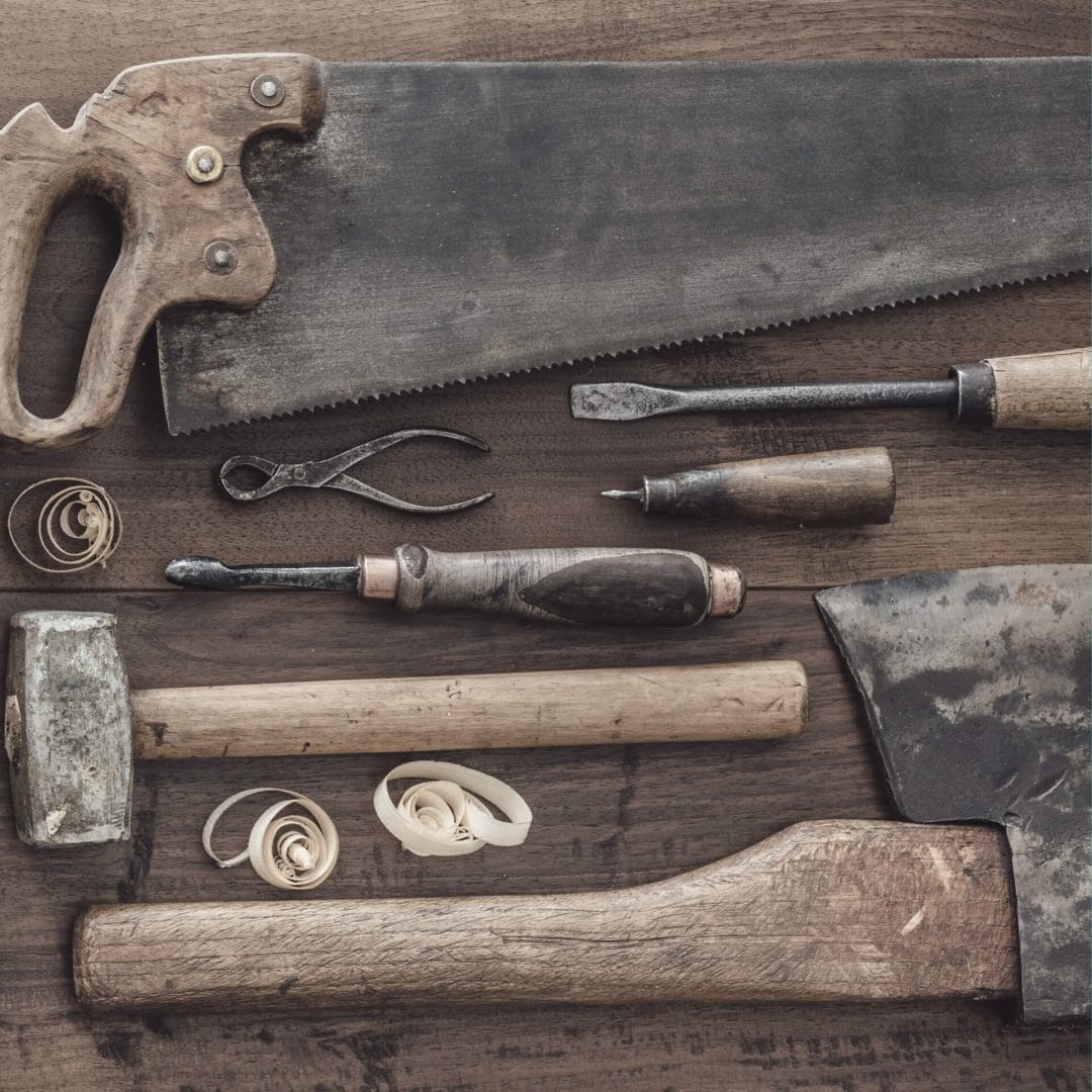 Tools on a workbench representing: 3 Free Tools for Your Nonprofit