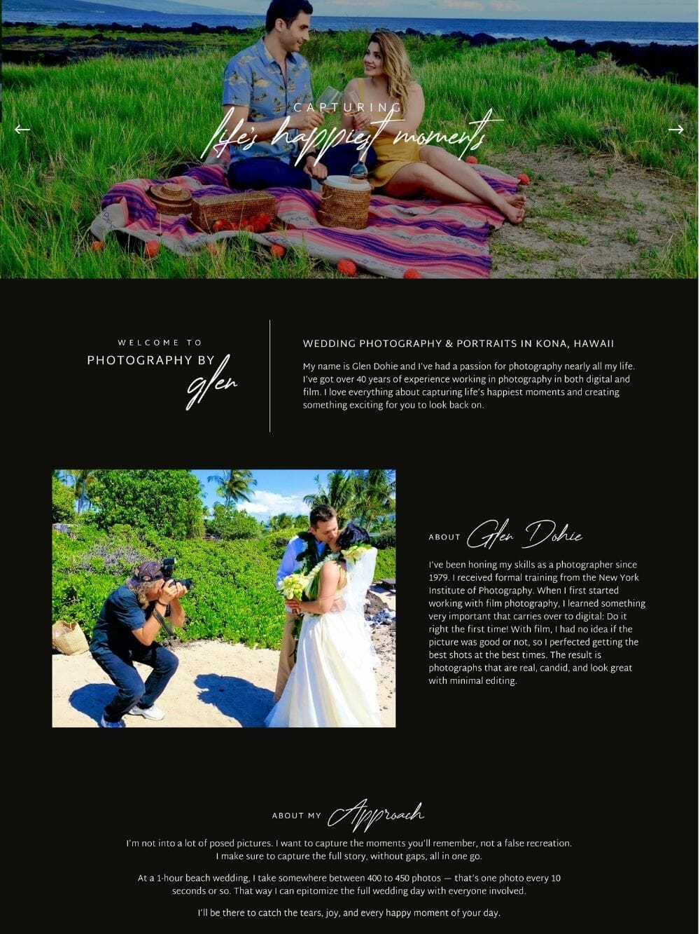 Home page for Photography By Glen