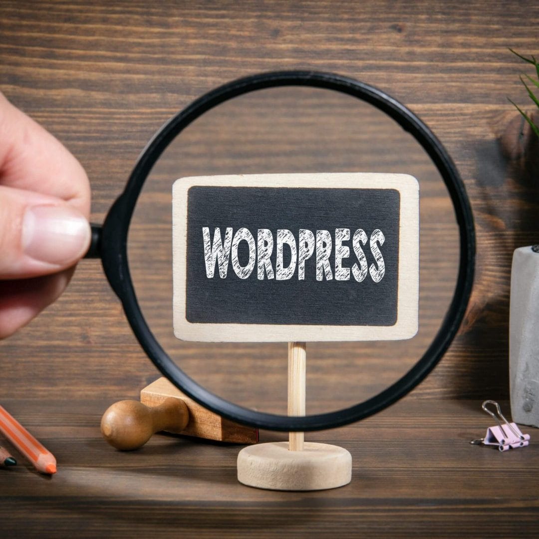 Magnifying glass depicting a closer look at WordPress